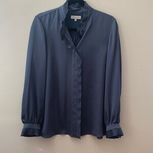 Lafayette 148 blue Pleated Blouse